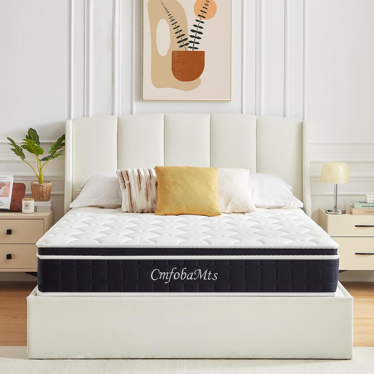 Cmfobamts Queen Mattress, 10 Inch Memory Foam Hybrid Mattress In A Box With Independent Spring For Motion Isolation And Pressure
